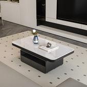 长方形岩板茶几轻奢现代简约意式 极简高级感客厅家用大小户型创意