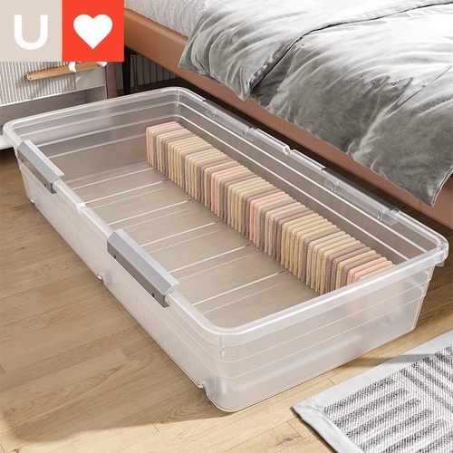 友耐透明床底收纳箱扁平整理箱子