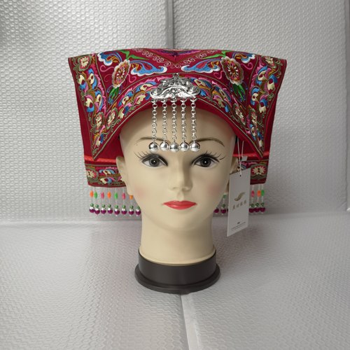 新款贵州布依族头帕壮族土家族少数民族头饰绣花银饰特色帽子头巾