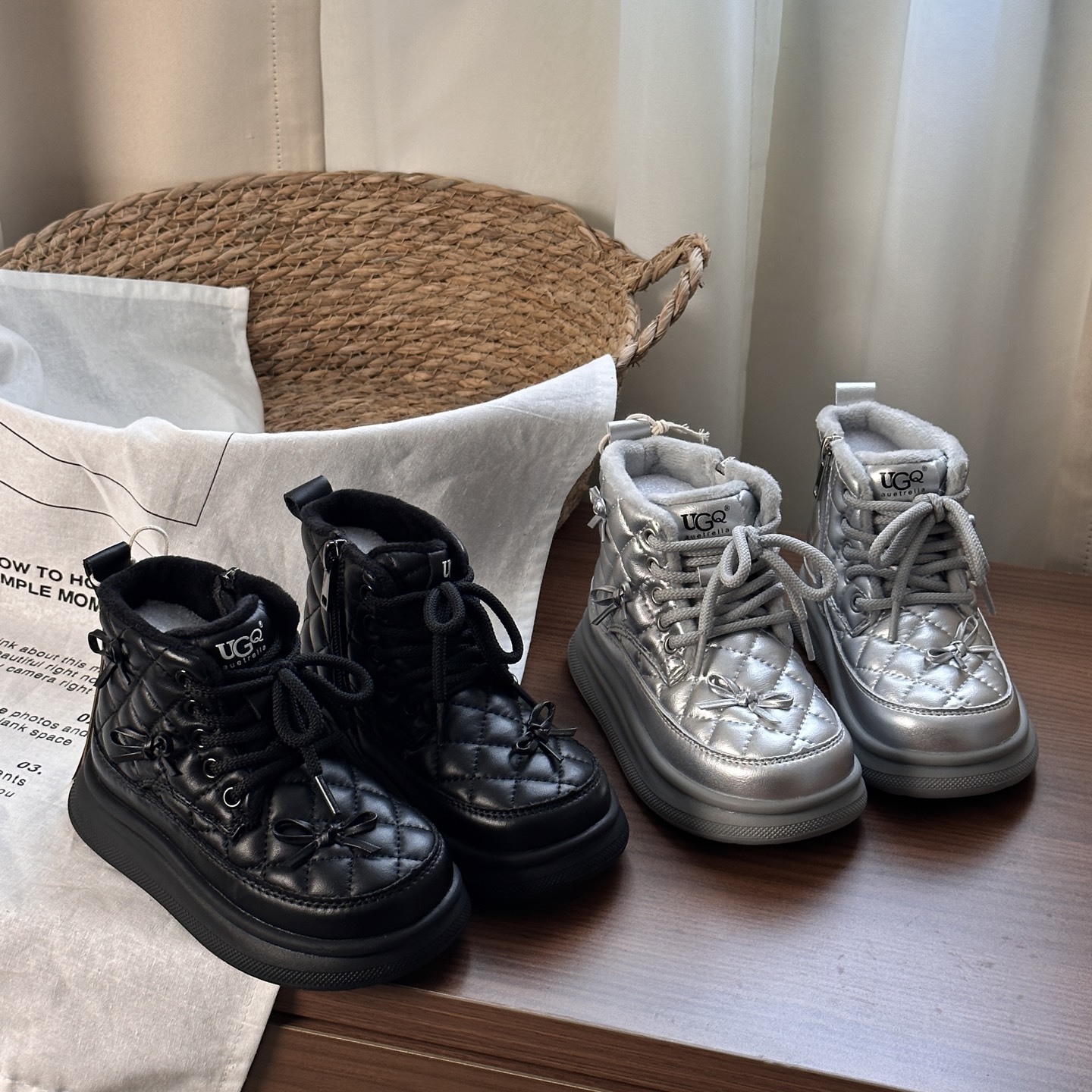 猪猪森米儿童加绒保暖棉靴