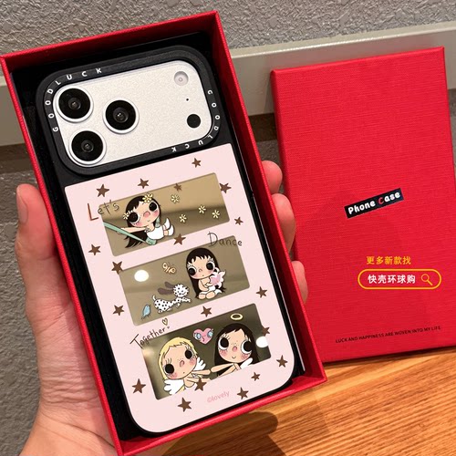 镂空播放器小玉yuy贴纸适用iphone17promax手机壳18pro苹果16磁吸MagSafe镜面15plus甜美少女14日韩ins卡通12