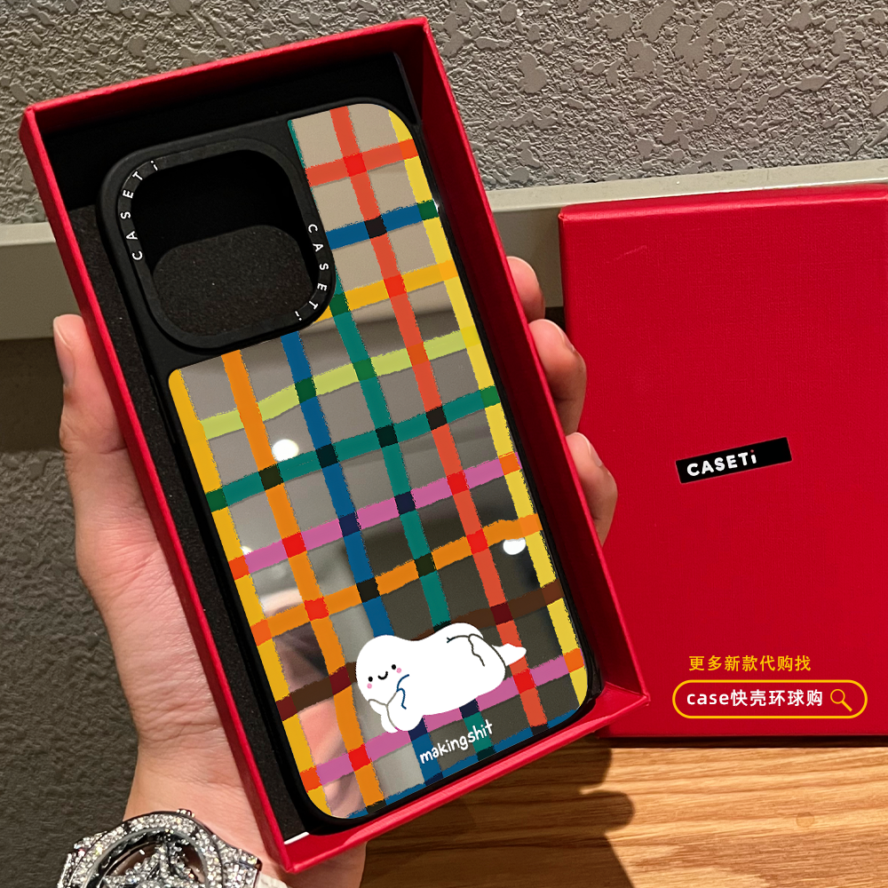 C家联名makingshit拟人调皮小白人适用iphone17promax手机壳16pro苹果15磁吸MagSafe镜面14plus趣味13/Air/12