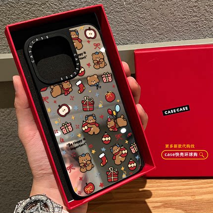 圣诞苹果腊肠狗狗适用iphone17promax手机壳16pro苹果15磁吸MagSafe镜面14plus趣味13卡通12情侣Air保护套