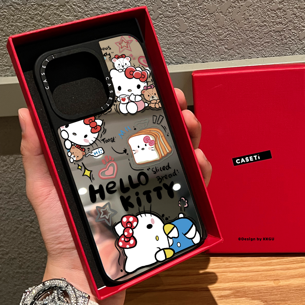 CAST联名可爱Kitty凯蒂猫适用苹果16promax手机壳iphone17pro镜面MagSafe磁吸15plus卡通趣味14少女13/12/air