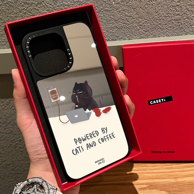 moonaries illo插画师联名睡懒觉猫咪适用iphone16手机壳17promax苹果15pro镜面MagSafe磁吸14日韩13卡通