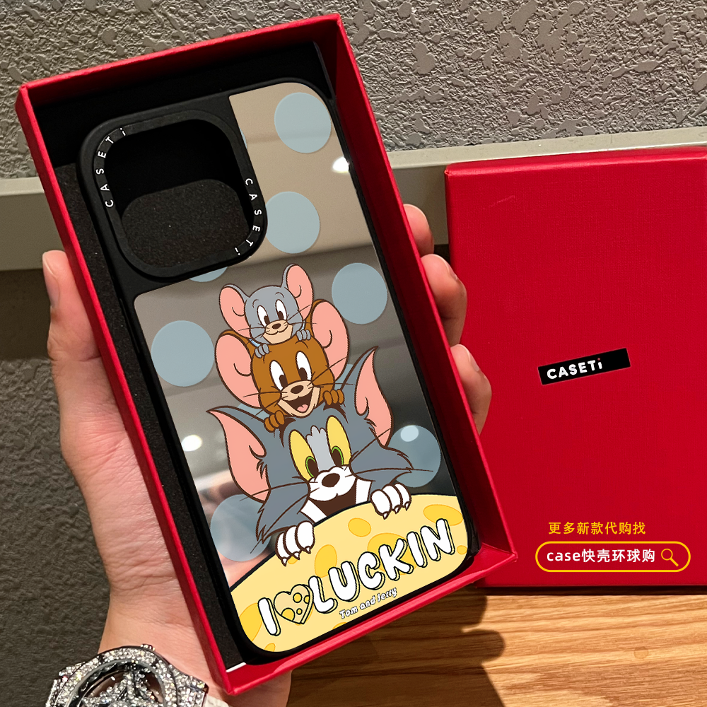 C家奶酪猫和老鼠适用iphone17promax手机壳16pro苹果15磁吸MagSafe镜面14plus保护套13卡通12可爱Air日韩情侣