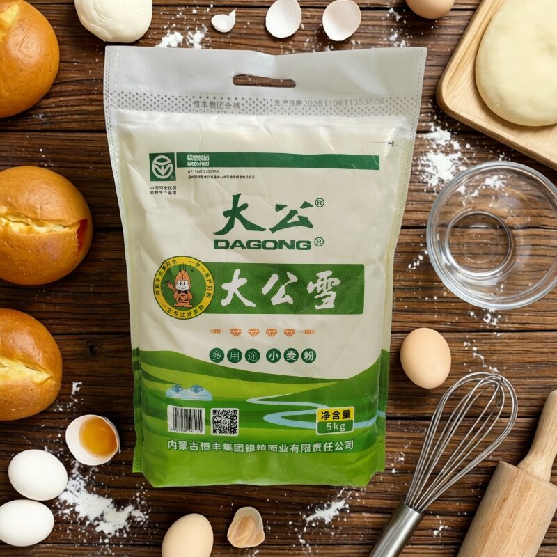 河套大公雪5KG 小麦面粉 高筋粉 通用标准面粉