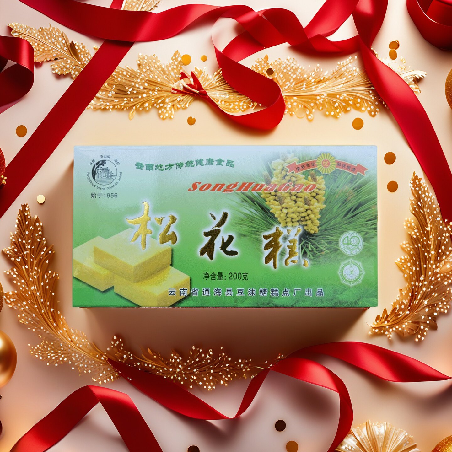 云南通海特产秀山牌松花糕200g*3传统手工糕点点心零食孕妇零食