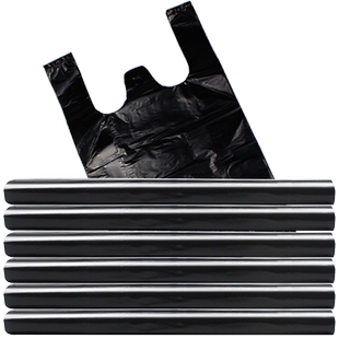 黑色手提垃圾袋加厚家用黑色塑料袋海鲜海水产品购物打包袋提手袋