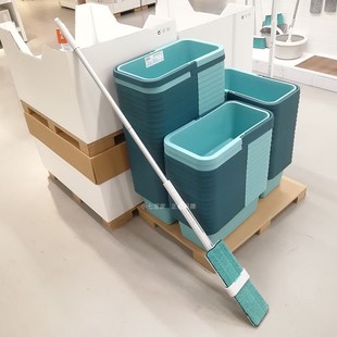 宜家正品佩普里格挤压清洁平板拖把家用清洁干湿两用地拖吸水拖布