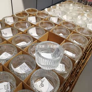 包邮IKEA宜家正品小圆蜡烛托耐高温加厚透明玻璃烛台西恩利蜡烛杯