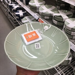 IKEA宜家正品斯特里米格深盘厨房家用上菜盘纯色厚石瓷餐盘装菜盘