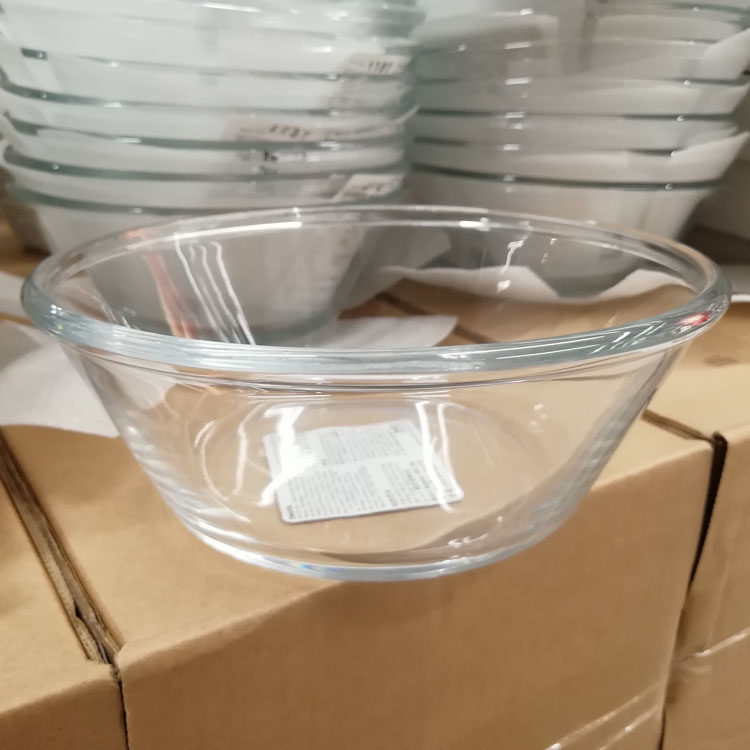 IKEA宜家正品瓦达恩上菜用碗饮食餐具透明玻璃加厚大号盛菜碗汤碗