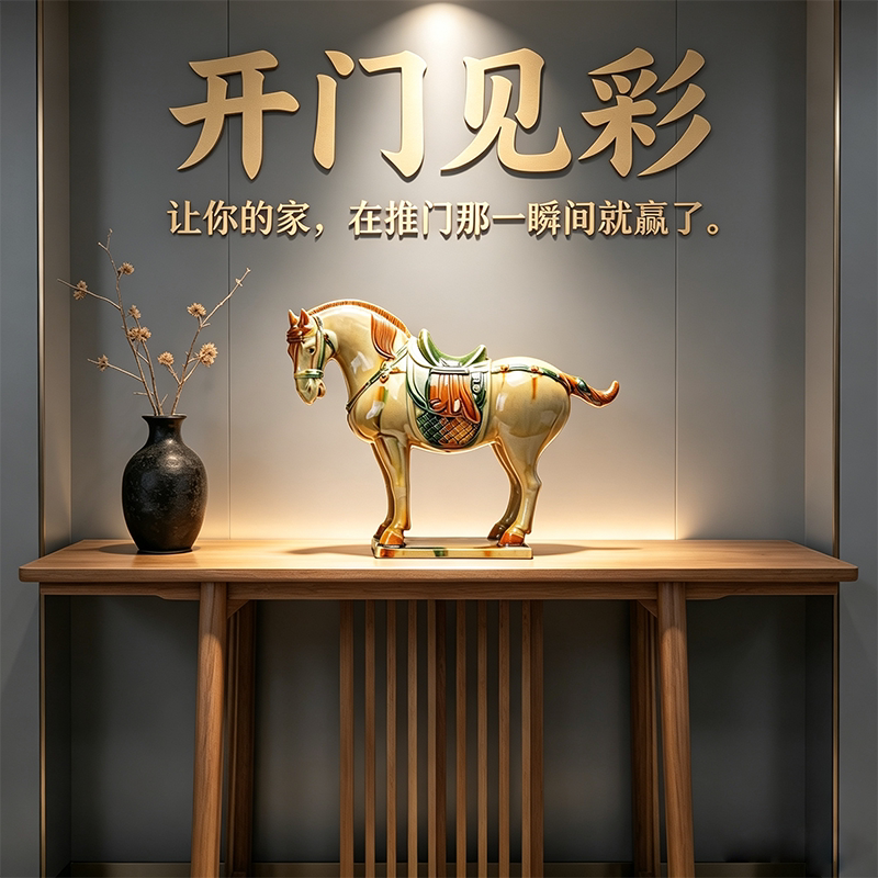 洛阳唐三彩陶瓷骆驼对马骆驼