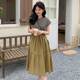 新款假两件连衣裙221-878P125K178，女装连衣裙，2B148