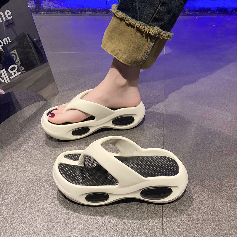韩版街拍百搭夹脚人字拖女夏季踩屎感度假沙滩拖防滑松糕夹板拖鞋