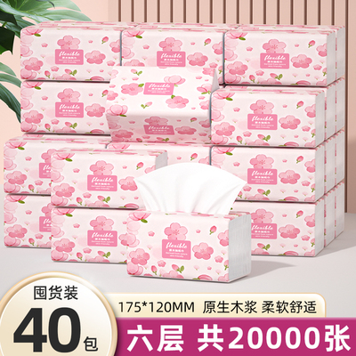 家用抽纸纸巾500张柔韧亲肤母婴适用干湿两用卫生纸擦手纸餐巾纸