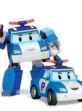 加大变形警车珀利警长玩具车儿童男孩警车汽车poli安巴救援救护车