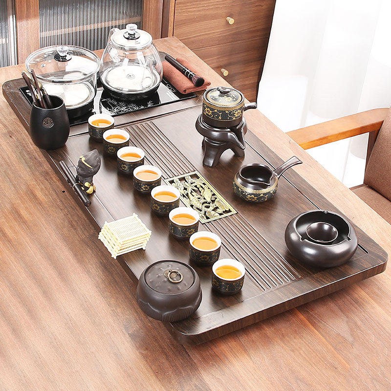 新款功夫茶具茶台一整套家用高档大号全自动烧水壶茶盘一体套装