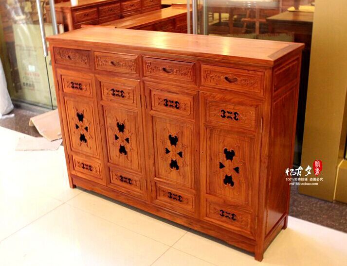 仿古风红木家具橱子四门储物柜