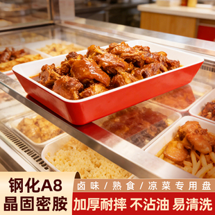 A8双色密胺商用熟食展示盘加厚仿瓷卤味鸭货凉菜自助专用防摔摆盘