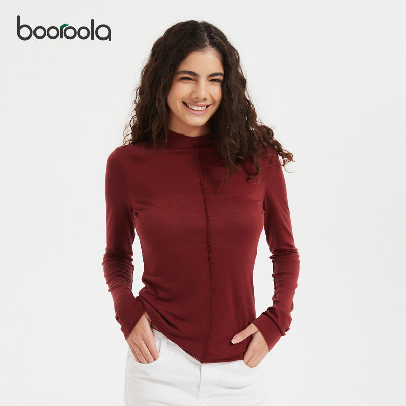 booroola夏季新品 美利奴羊毛天丝长袖毛边T恤女155gsm轻盈防晒,运动服/休闲服装,运动T恤,淘宝优惠券,粉丝福利购,淘宝优惠卷