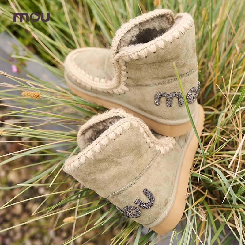 mou爱斯基摩雪地靴3DLOGO雪地靴