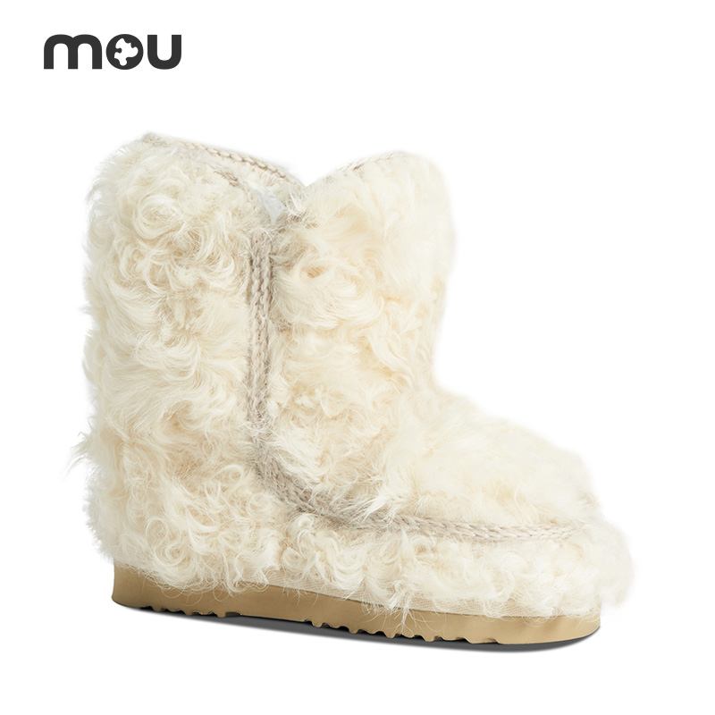 mou爱斯基摩羊皮毛一体雪地靴