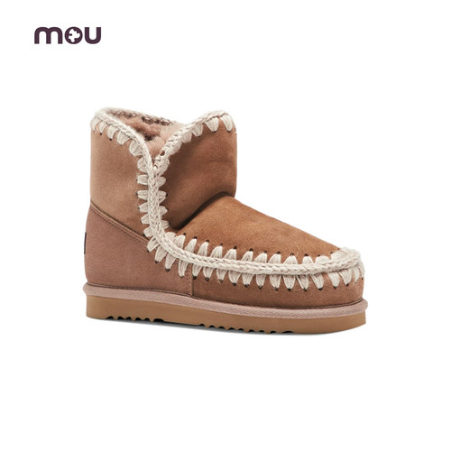 mou秋季爱斯基摩女士真皮雪地靴