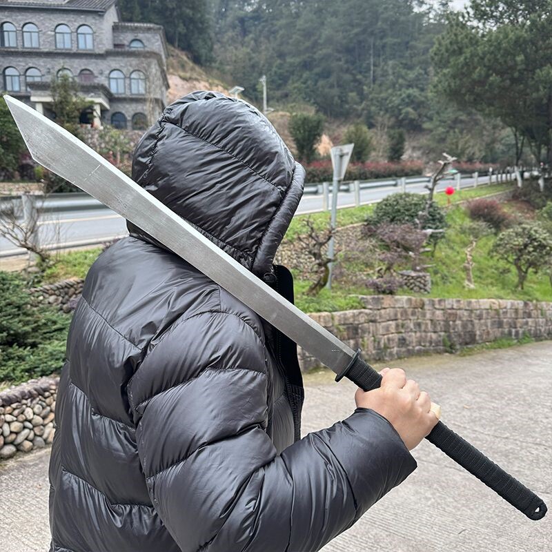 碳钢砍刃一体龙骨砍柴刀装饰短刀开山训练战术绣春刀锰钢高未开刃