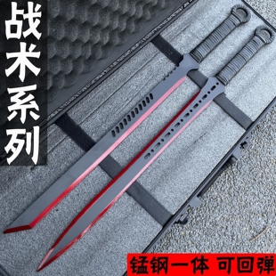 收藏摆件自驾高碳钢装饰二次元双刃剑唐刀镇宅户外武术训练未开刃