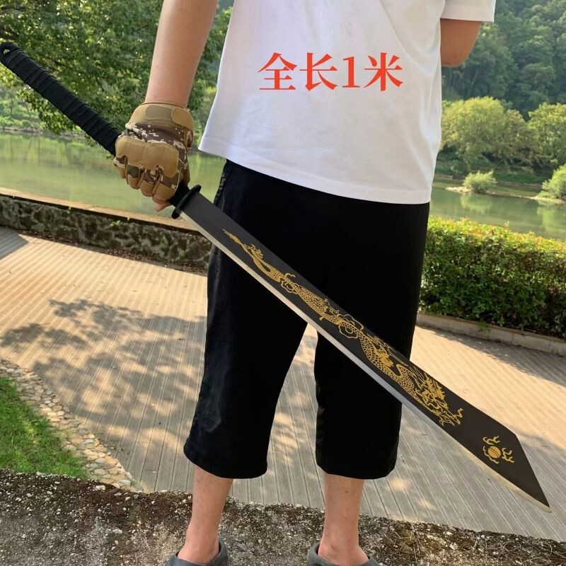 手工锻打武术自驾合法野营锰钢野外武侠刀具一体龙骨唐横刀未开刃