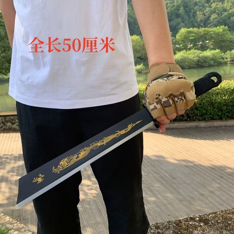 唐横刀高锰钢绣春刀一体装饰摆件直刀手工刀防身武器长刃刀未开刃