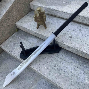 高硬度防身开路山刀牛尾刀合法野外练习中国唐刀生存刀短刀未开刃