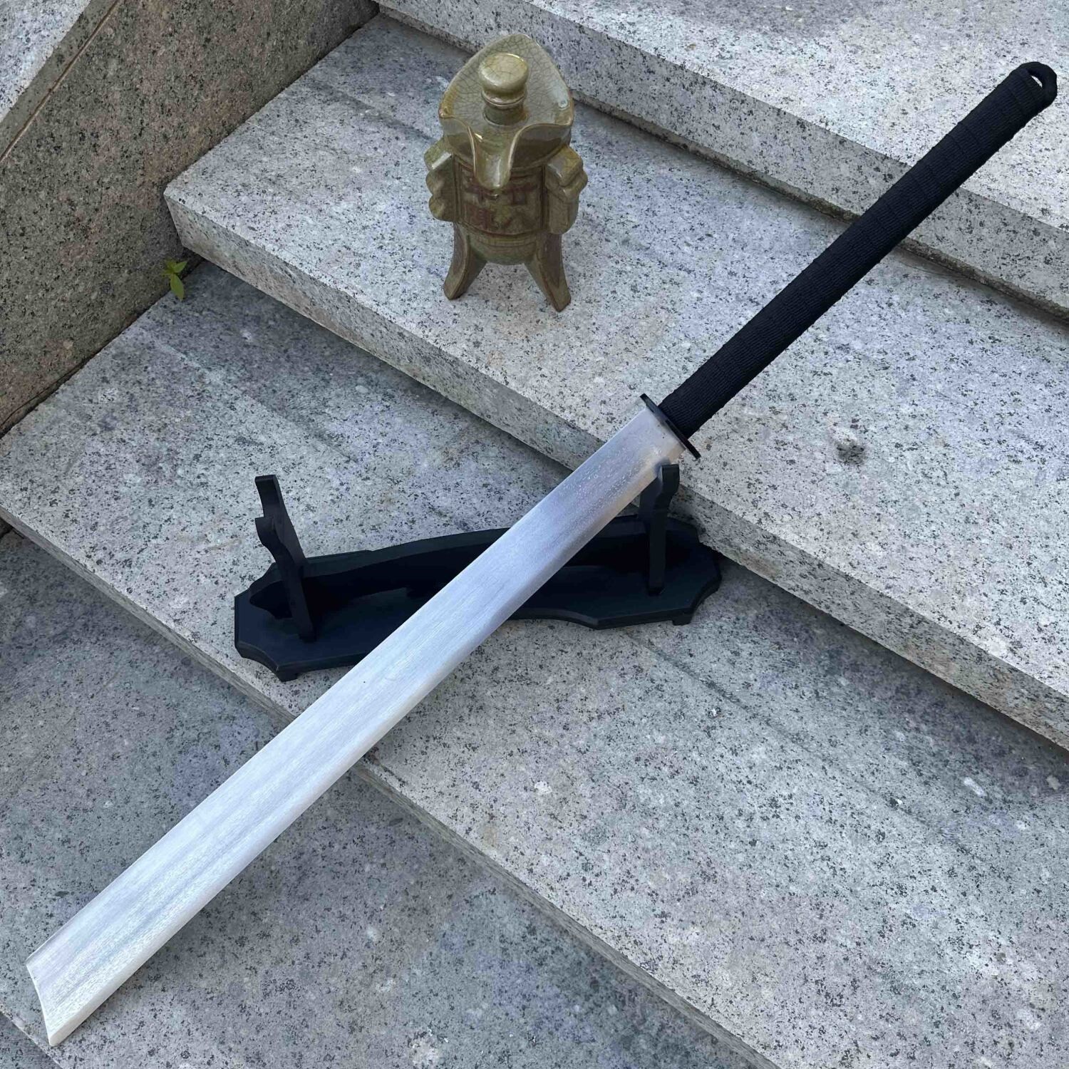 武器唐刀锰钢武术钢刀斩马刃直刀高性能练习古刀剑车载健身未开刃