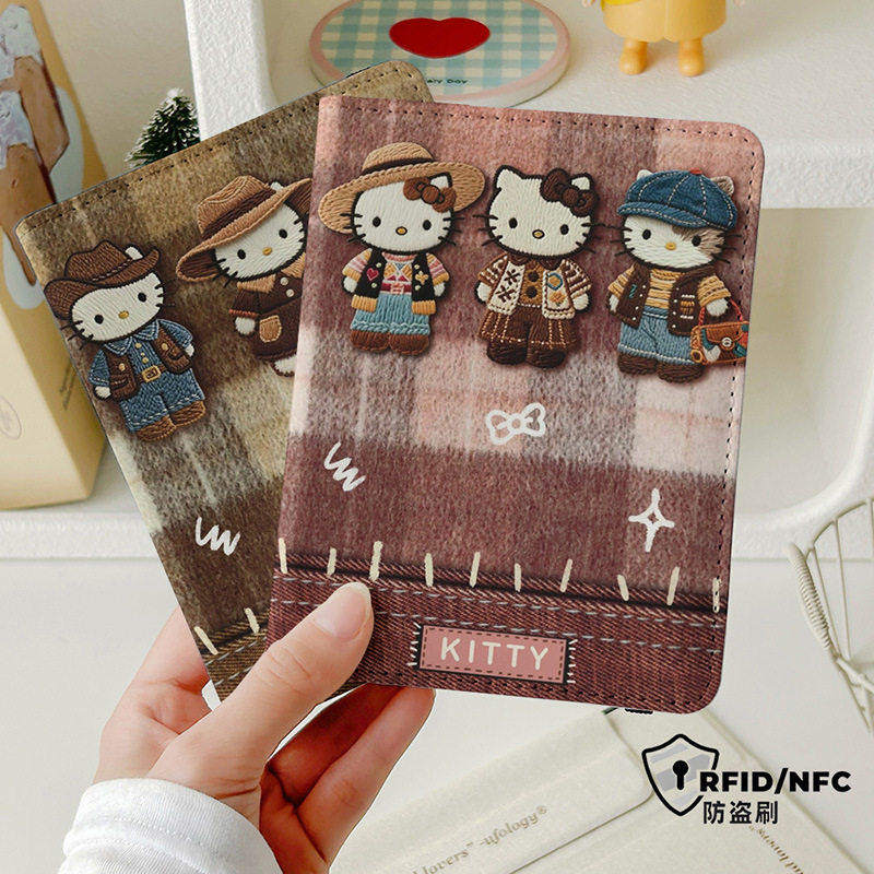 卡通可爱少女心凯蒂猫便携卡包个性创意高颜值Kitty猫护照证件夹