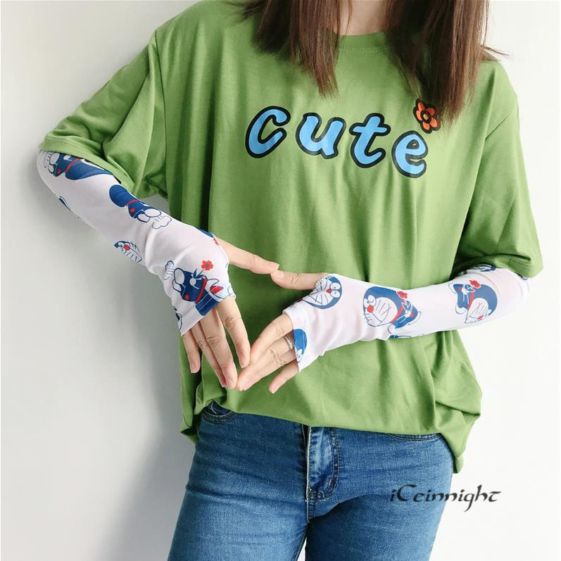 卡通哆啦A梦夏季防晒女手袖护臂袖套手臂袖冰丝手套开车神器冰袖|msdalam kategori Aksesori/Belt kulit/Hat/Muffler, sarung tangan - dari Buy2taobao.com untuk memberikan perkhidmatan ejen Taobao profesional membeli