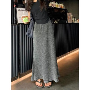 大码 设计感小众显瘦港风鱼尾长裙子 高腰亮片气质半身裙女夏季 新款