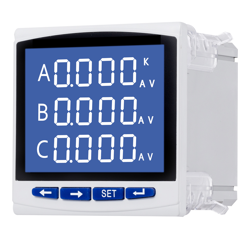 液晶数显码三相电流电压表继电器报警485通讯变送输出电流测量表