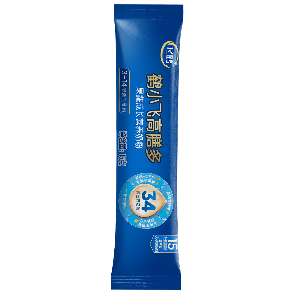 飞鹤鹤小飞高膳多果蔬成长营养奶粉15g条包