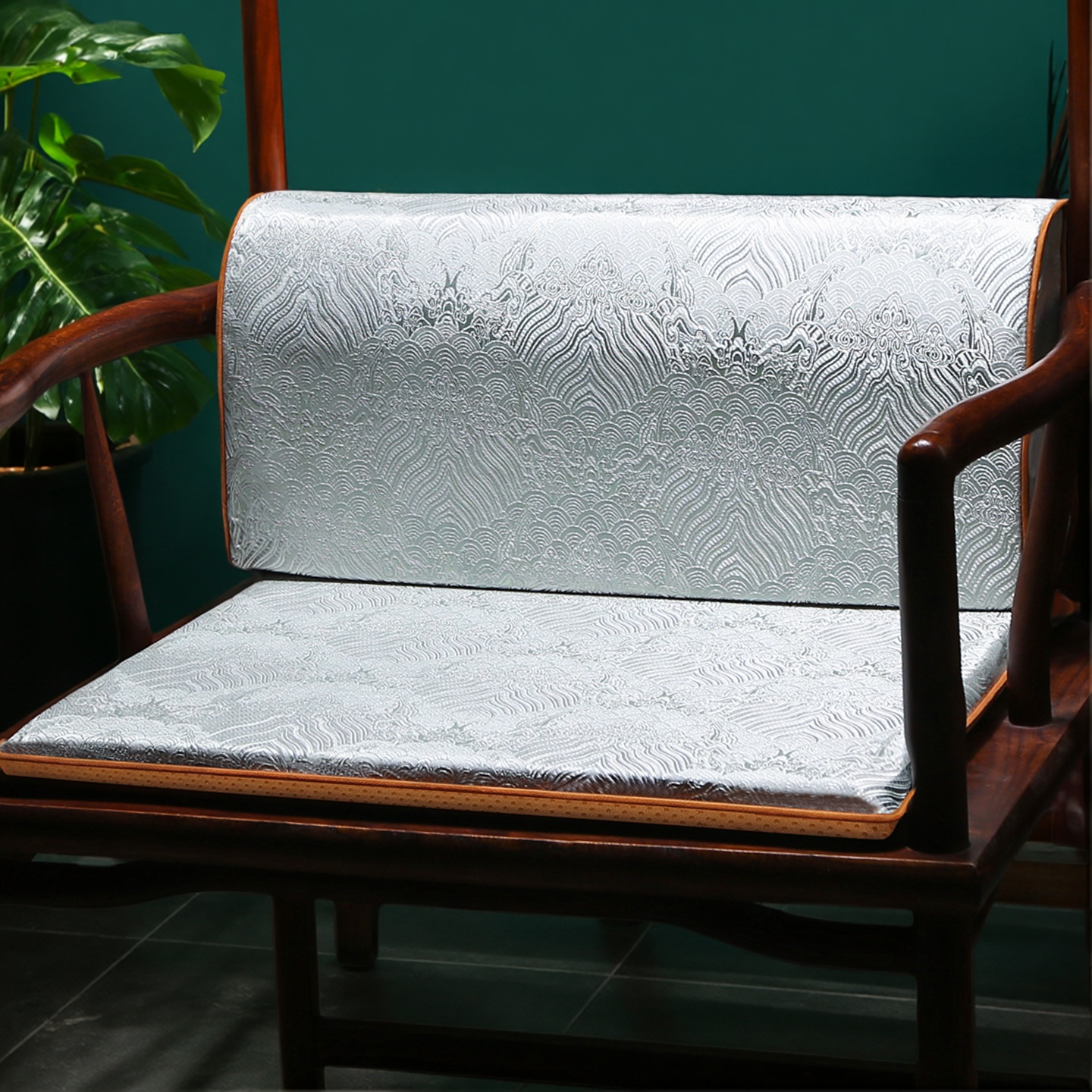 新中式腰靠红木沙发靠枕办公室护腰靠背实木椅垫坐垫靠垫一体定制