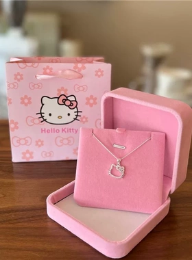小众项链女甜美可爱吊坠锁骨链甜美风少女凯蒂猫生日礼物送闺蜜