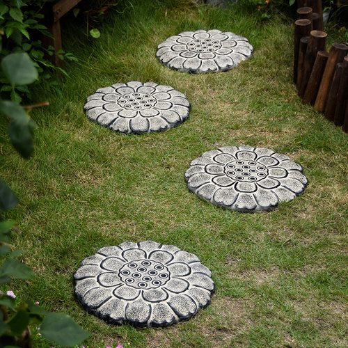 草坪莲花汀步石荷府艺术