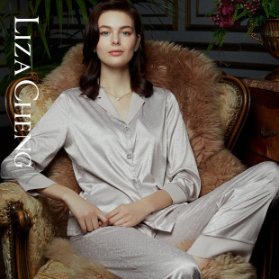 Liza 龙鳞纹提花宽松睡衣女LL00188 Cheng商场同款 女士家居服套装