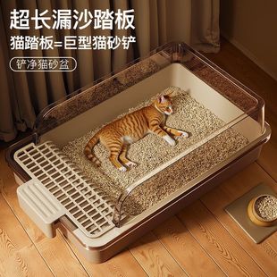 半封闭巨霸猫厕所特大号猫咪宠物用品 猫砂盆超大号防带出一体式