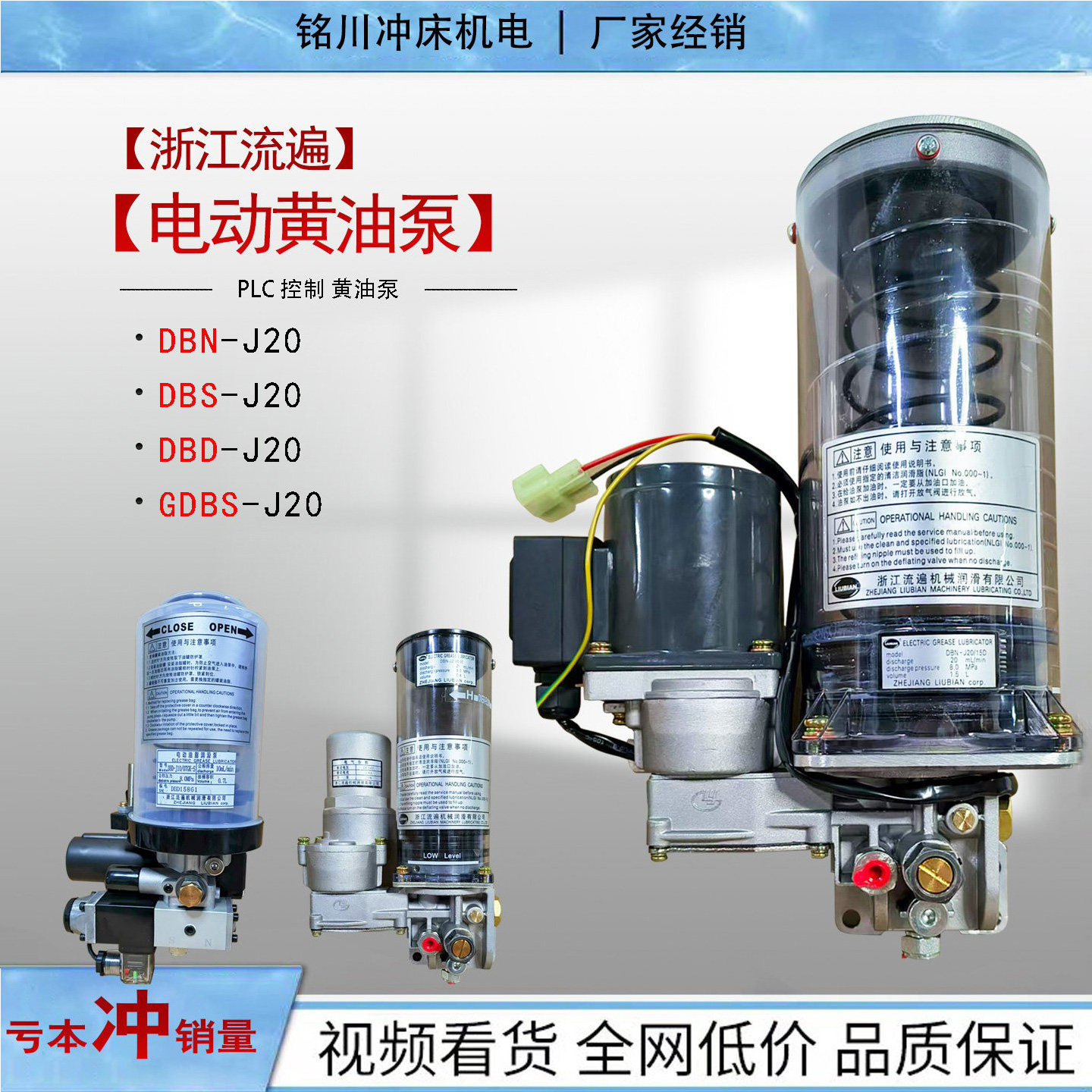 浙江流遍电动润滑泵DBN-J20/08DK/15D3冲床电动黄油泵DBN-J20/15E