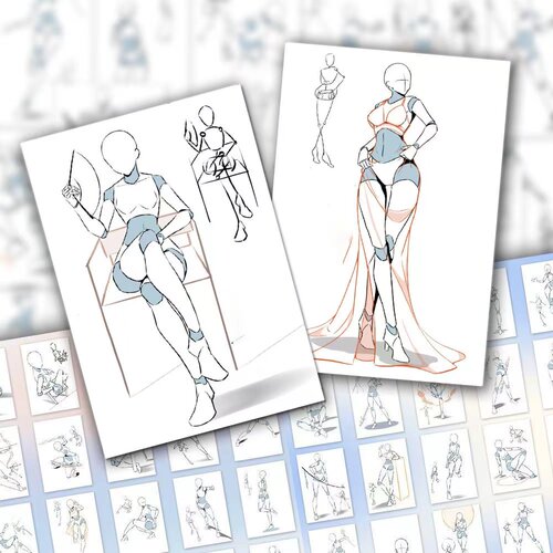 188张美术人体结构速写学习贴纸美术生画画专用diy装饰贴画