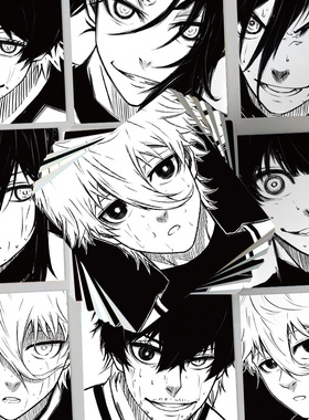 124张蓝色监狱表情包周边贴纸动漫黑白手账笔记本电脑防水贴画diy