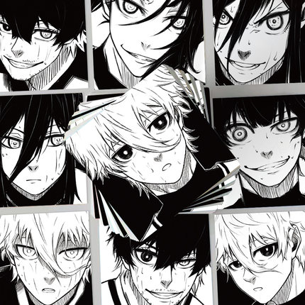 124张蓝色监狱表情包周边贴纸动漫黑白手账笔记本电脑防水贴画diy