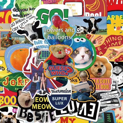 120张甜亚复古风贴纸高颜值手账手机壳笔记本电脑水杯pvc防水贴画